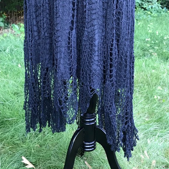 Vintage Black crochet Maxi Skirt - Picture 7 of 11